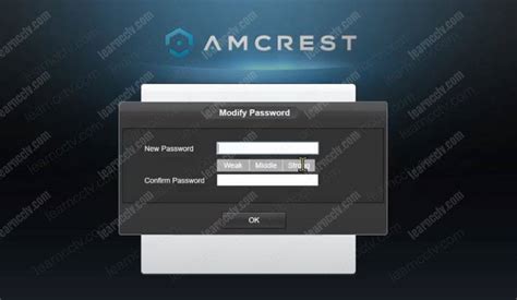 default password for Amcrest camera